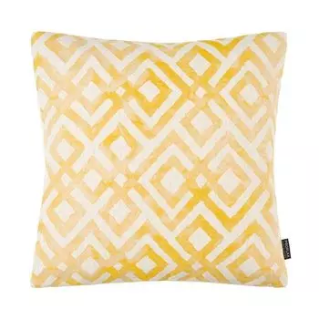 Чехол на подушку Iwaki, жаккардовый ромбовидный узор, желтый, размер: 40 x 60 см, наполнитель: утиные перья Proflax