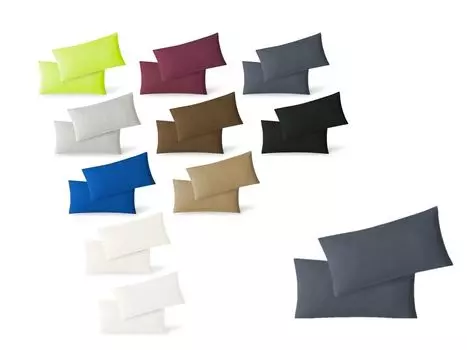 Чехол на подушку из джерси, комплект из 2 эконом-упаковок на молнии, высококачественный, 40 x 80 см, антрацитовый Sdseetraum