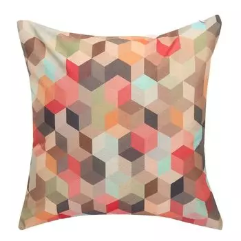 Чехол на подушку из кубического красочного мозаичного льна WLN