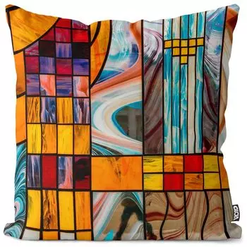 Чехол на подушку из витражного стекла VOID, чехол для подушки из полиэстера, водонепроницаемый, для улицы и дома, размер подушки: 60 x 60 см