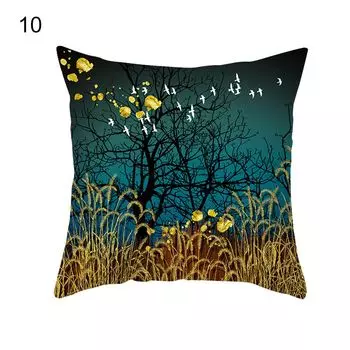 Чехол на подушку изысканное качество изготовления износостойкий полиэстер персиковой кожи сказочный цветной узор с рисунком лося наволочка для дома-10 Stuttg