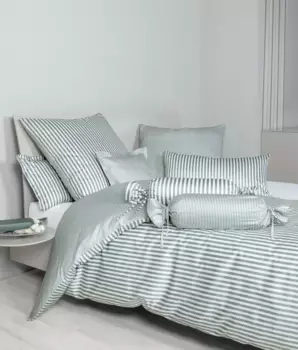 Чехол на подушку Janine "модернклассик 3912, Мако-сатин 100% хлопок", (1 штука), на молнии, чехол на подушку в размер. 40х80 или 80х80 см 40х80 см, цвет salbeigrn