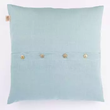 Чехол на подушку Эрик с планкой на пуговицах из 100% льна 47х47см ледяной синий Kardelen