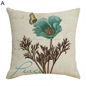 Чехол на подушку, красочная дышащая льняная квадратная подушка с цветочным принтом, стеклянная подушка для ежедневного использования-A Stuttg