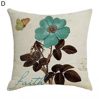 Чехол на подушку, красочная дышащая льняная квадратная подушка с цветочным принтом, стеклянная подушка для ежедневного использования-D Stuttg