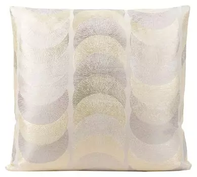Чехол на подушку - кремовый - золотисто-желтый - серебристо-серый - полиэстер - хлопок - 50 х 50 см - на молнии Gzze W.F. Frottier-Weberei GmbH