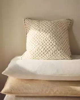 Чехол на подушку крючком Zara Home, экрю