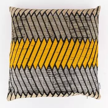 Чехол на подушку LASSE с графическим жаккардовым узором, разные цвета, 48х48см, дизайн желто-бежевый-черный Neutex
