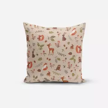 Чехол на подушку Лесные лесные животные натуральные разных размеров от SCHNER LEBEN. Размер 70х70см (ВхШ) Размер 70х70см (ВхШ) Schner-Leben