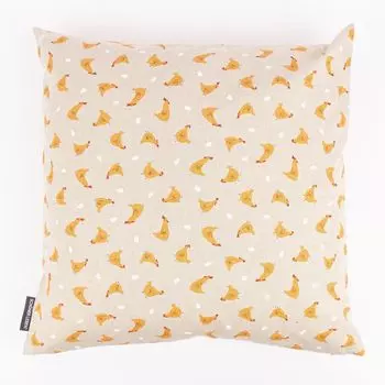 Чехол на подушку Little Happy Chicken натуральный разные размеры от SCHNER LEBEN размер 40х40см (ВхШ) размер 40х40см (ВхШ) Schner-Leben
