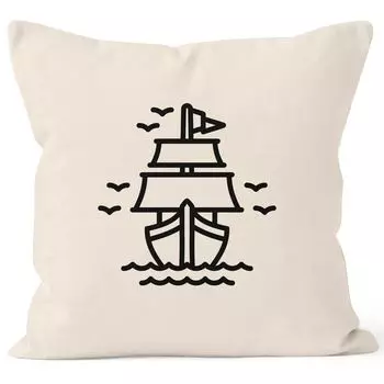 Чехол на подушку лодка парусный спорт чехол на подушку декоративная подушка 40х40 хлопок Autiga натуральный унисейз
