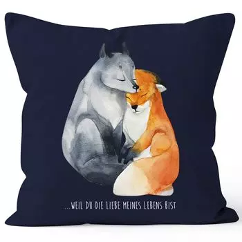 Чехол на подушку Love of My Life, подарок с лисой, Love Say, чехол для кофейной чашки, декоративная подушка, хлопок MoonWorks, темно-синий, униразмер