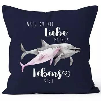 Чехол на подушку «Любовь всей моей жизни» дельфин Дельфин акварель «любовь говорю» подарочный чехол на подушку декоративная подушка MoonWorks темно-синий униразмер