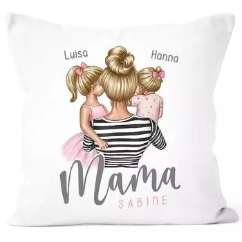 Чехол на подушку мама дочка сын - персонализированный с именем - подарок на День матери SpecialMe белый 40см x 40см