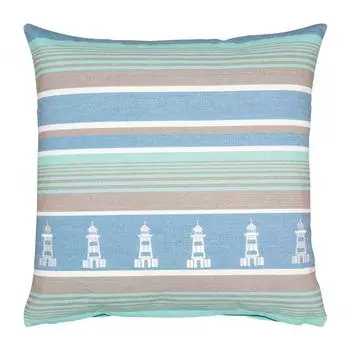 Чехол на подушку Marina 45 x 45 см бирюзовый хлопок вышивка маяк pad