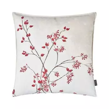 Чехол на подушку Минск, цифровая печать ветки шиповника, красный, размер: 50 х 50 см, наполнитель подушки: без Proflax