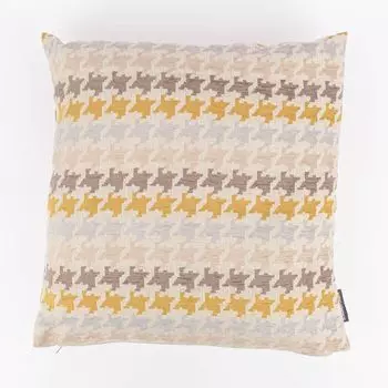 Чехол на подушку Mira "гусиные лапки" бежево-желтый в разных размерах размер 80x80см (ВxШ) размер 80x80см (ВxШ) Schner-Leben