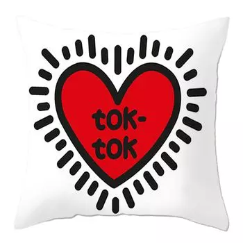 Чехол на подушку моющийся удобный бархатный чехол с персиковой кожей «С Днем Святого Валентина» с узором «любовь» наволочка Хозяйственные товары-G Stuttg