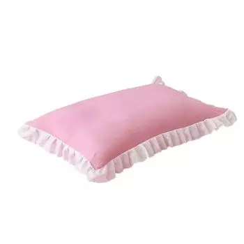 Чехол на подушку можно стирать, не рвется, дышащий, не выцветает, в стиле принцессы, с кружевной отделкой, подушка с рюшами, подушка для дома, розовая Stuttg