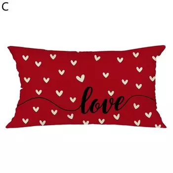 Чехол на подушку Мягкая невидимая молния Льняной чехол для подушки в форме сердца с принтом Хозяйственные товары-C Stuttg