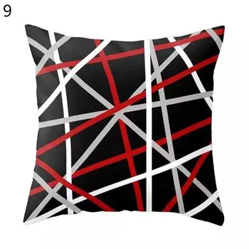 Чехол на подушку Мягкая текстура Легкий уход Полиэстер Цветная подушка с геометрическим принтом Чехол Поставка мебели-9 Stuttg