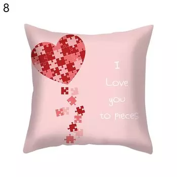 Чехол на подушку Мягкая текстура, потайная молния, полиэстер, красная декоративная подушка в форме сердца с принтом - Вариант чехла, аксессуары-8 Stuttg