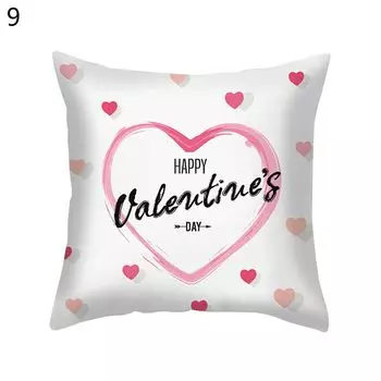 Чехол на подушку Мягкая текстура Потайная молния Полиэстер Красная декоративная подушка в форме сердца с принтом - Вариант чехла Аксессуары-9 Stuttg