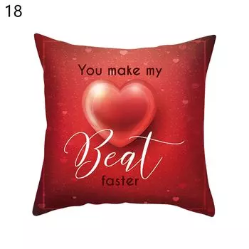 Чехол на подушку, мягкая текстура, потайная молния, полиэстер, красная декоративная подушка в форме сердца с принтом - вариант чехла, аксессуары-18 Stuttg