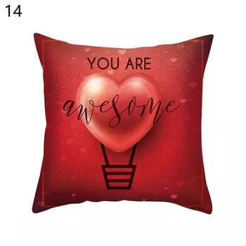 Чехол на подушку Мягкая текстура, потайная молния, полиэстер, красная декоративная подушка в форме сердца с принтом - Вариант чехла, аксессуары-14 Stuttg