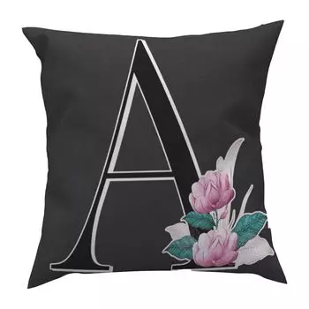 Чехол на подушку Мягкая текстура, простой в уходе, полиэстер, подушка с цветочным принтом и буквами, чехол, мебельные аксессуары-A Stuttg