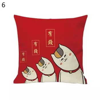 Чехол на подушку Мягкий на ощупь пылезащитный чехол из полиэстера Весенний праздничный чехол для подушки с принтом кота Поставка мебели-6 Stuttg