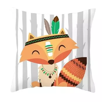 Чехол на подушку, мягкий поршень, гладкая молния, квадратная подушка с изображением животных для гостиной E Stuttg
