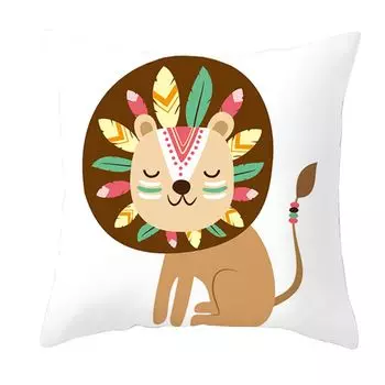 Чехол на подушку, мягкий поршень, гладкая молния, квадратная подушка с изображением животных для гостиной-A Stuttg