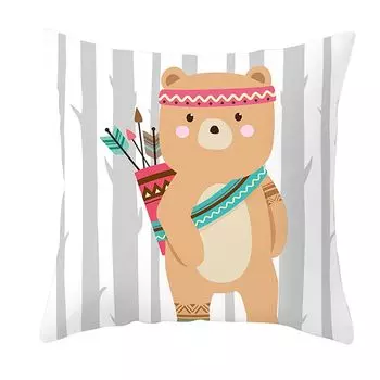 Чехол на подушку, мягкий поршень, гладкая молния, квадратная подушка с изображением животных для гостиной-C Stuttg