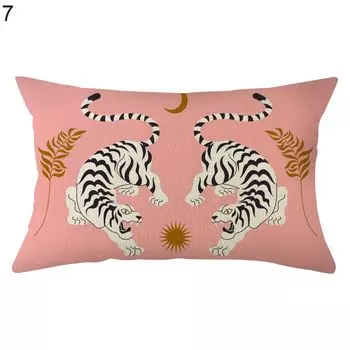 Чехол на подушку Мягкий пылезащитный льняной чехол с геометрическим принтом Мебельные аксессуары-7 Stuttg