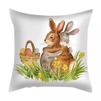 Чехол на подушку Мягкий, удобный, съемный, моющийся, на ощупь, декоративный, из полиэстера, персиковая кожа, в пасхальном стиле, наволочка, украшение для дома-C Stuttg
