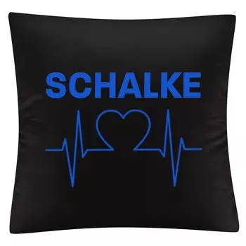 Чехол на подушку multifanshop - Schalke - сердцебиение, черный, один размер