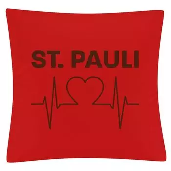 Чехол на подушку multifanshop - St. Pauli - сердцебиение, красный, один размер