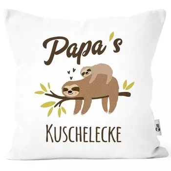 Чехол на подушку на свое имя Мама/Папа/Бабушка/Дедушка/уютный угловой ленивец, персонализируемый MoonWorks Papa белый, униразмер