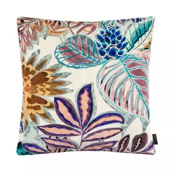 Чехол на подушку Nantes 1, элегантный бархат, цветочный узор фиолетовый, размер: 45 х 45 см, наполнитель подушки: без Proflax