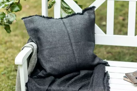 Чехол на подушку, натуральный/черный, 50х50 WoodFurniture