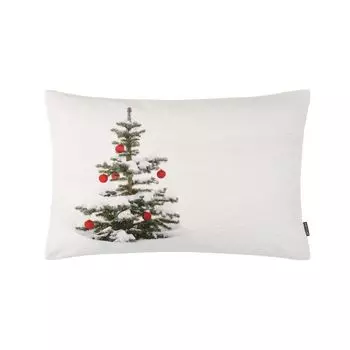 Чехол на подушку Неаполь, цифровая печать Елочка в снегу 40х60 см, зеленый, наполнитель подушки: без Proflax