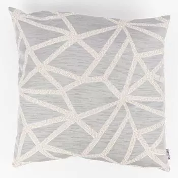 Чехол на подушку NET-ECO с графическим жаккардовым узором разные цвета 48х48см дизайн серебристо-шерстяной белый Neutex