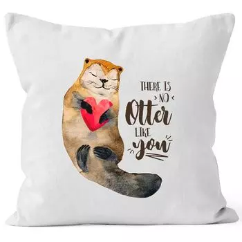 Чехол на подушку Нет такой выдры, как ты любишь говорить цитата о любви смешная в любви парень девушка чехол на подушку декоративная подушка 40x40 хлопок MoonWorks белый 40см x 40см