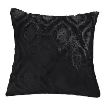 Чехол на подушку, невидимая молния, легко заменить, мягкая текстура, плюшевый, приятный на ощупь, устойчивый к разрыву, чехол для дивана в скандинавском стиле, украшение для спальни-черный Stuttg