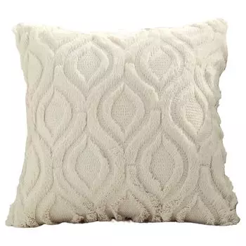 Чехол на подушку, невидимая молния, легко заменить, мягкая текстура, плюшевый, приятный на ощупь, устойчивый к разрыву, чехол для диванной подушки в скандинавском стиле, украшение для спальни - бежевый Stuttg