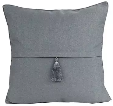Чехол на подушку Nielsen Barbados, 50х50 см, Пассаты (синий, серый), кисточки, помпон