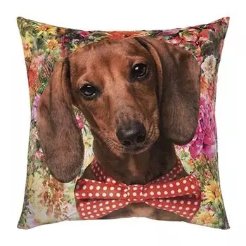 Чехол на подушку NIKKI 45 x 45 см из 100% полиэстера, велюра с принтом такса pad