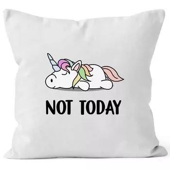 Чехол на подушку Not Today Чехол на подушку Chilling Lazy MoonWorks Unicorn белый, униразмер