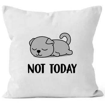 Чехол на подушку Not Today, чехол на подушку Chilling Lazy MoonWorks, белый кот, униразмер
